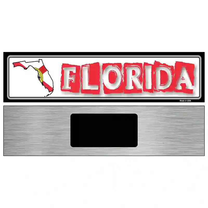 Florida State Outline Novelty Metal Vanity Street Sign 6" x 1.5" (KM)