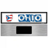 Ohio State Outline Novelty Metal Vanity Street Sign 6" x 1.5" (KM)