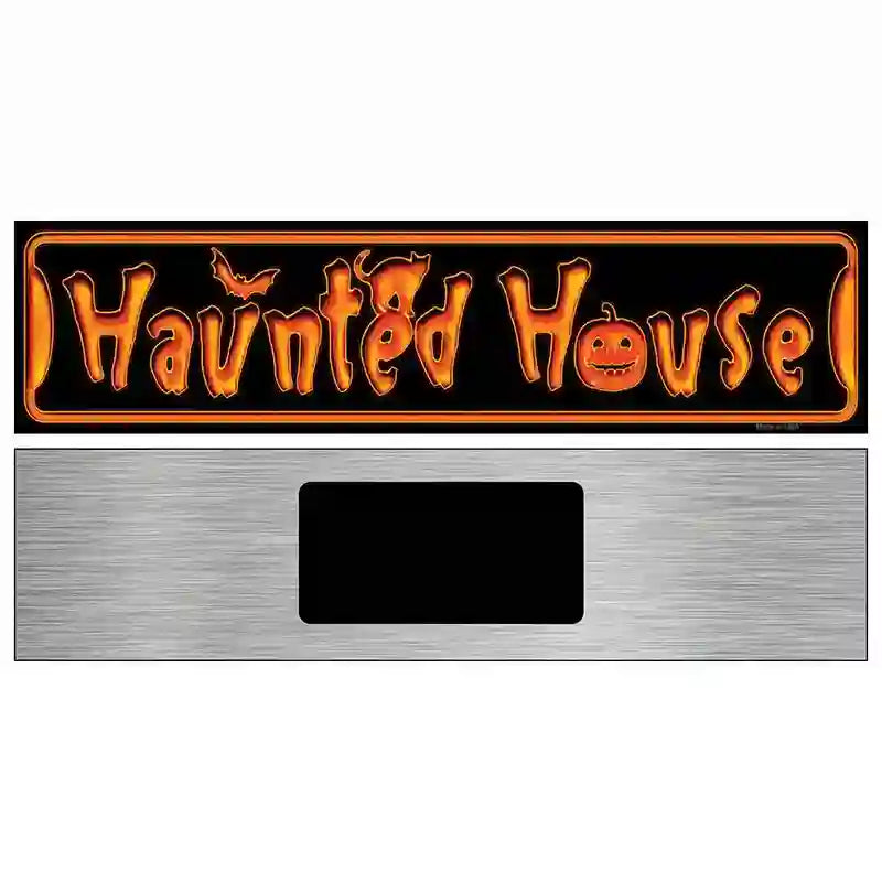 Haunted House Novelty Metal Street Sign 6" x 1.5" (KM)