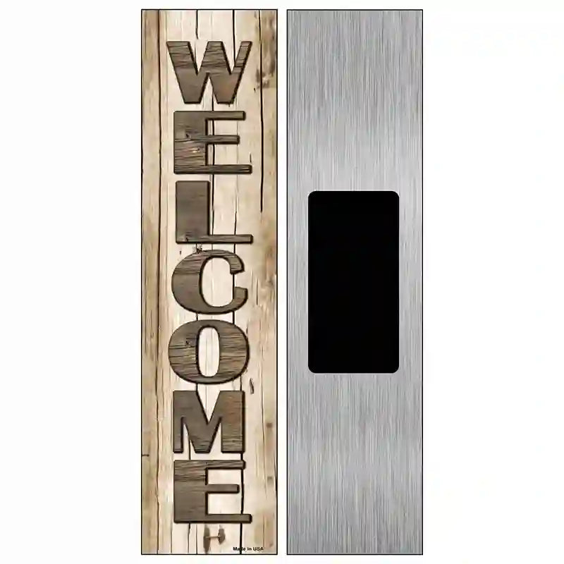 Welcome Wood Novelty Metal Street Sign 6" x 1.5" (KM)
