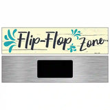 Blue Flip Flop Zone Novelty Metal Street Sign 6" x 1.5" (KM)