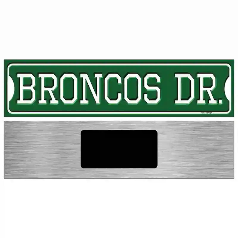 Broncos Dr Novelty Metal Street Sign 6" x 1.5" (KM)