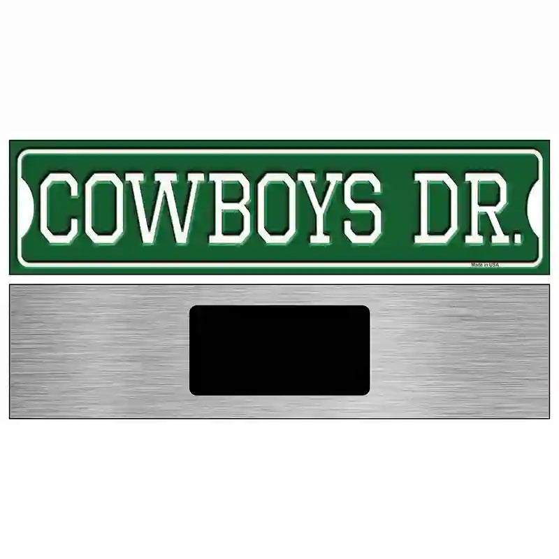 Cowboys Dr Novelty Metal Street Sign 6" x 1.5" (KM)
