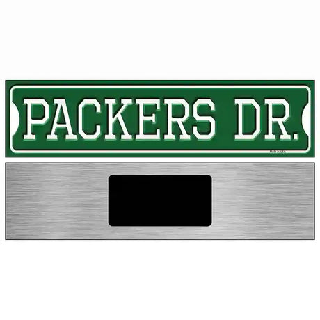 Packers Dr Novelty Metal Street Sign 6" x 1.5" (KM)