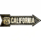 Vintage Route 66 California Novelty Metal Arrow Sign - Size 23" x 7" Sign (LA)