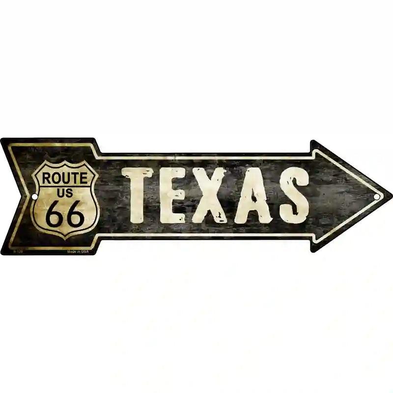 Vintage Route 66 Texas Novelty Metal Arrow Sign 23" x 7" (LA)