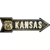 Vintage Route 66 Kansas Novelty Metal Arrow Sign 23" x 7" (LA)