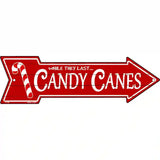 Candy Canes Novelty Metal Arrow Sign 23" x 7" (LA)