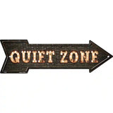 Quiet Zone Bulb Letters Novelty Metal Arrow Sign 23" x 7" (LA)