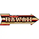 Hawaii Bulb Lettering With State Flag Novelty Metal Arrow Sign 23" x 7" (LA)