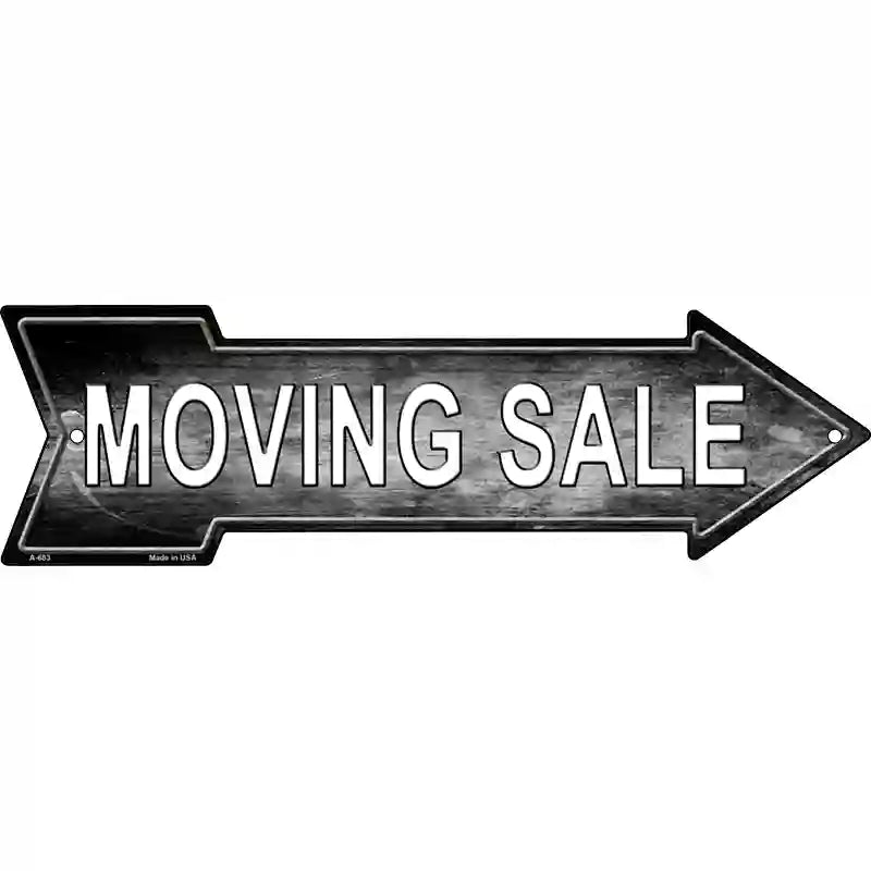 Moving Sale Right Novelty Metal Arrow Sign 23" x 7" (LA)