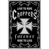 Live To Ride Metal Novelty Parking Sign 12" x 18" (LGP)