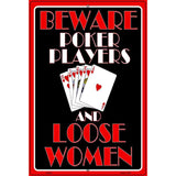 Poker Players Metal Novelty Parking Sign 12" x 18" (LGP)
