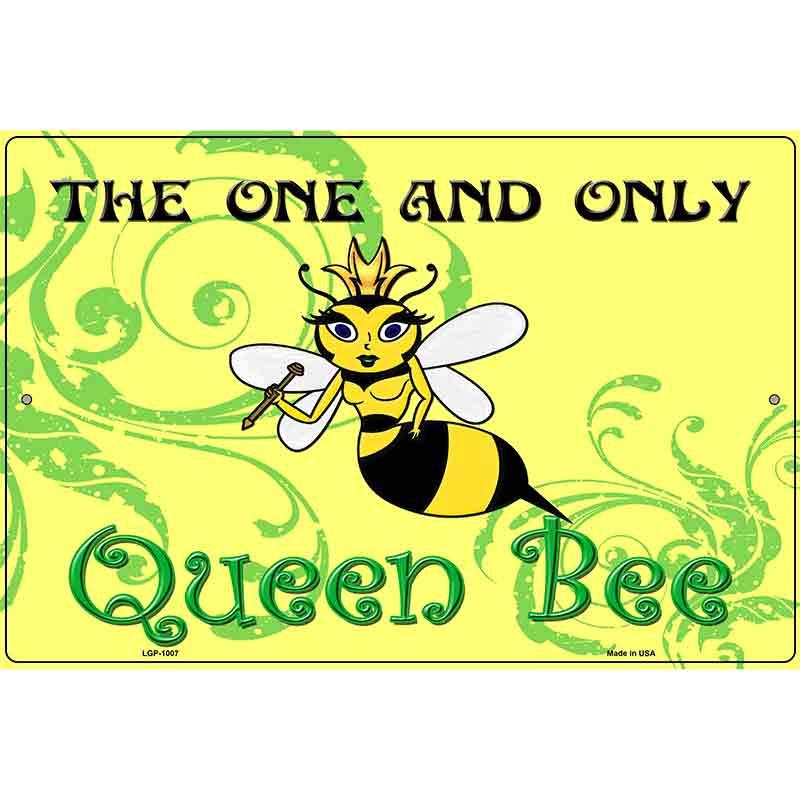 Queen Bee Horizontal Green Metal Novelty Parking Sign 12" x 18" (LGP)