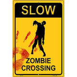 Zombie Crossing Metal Novelty Parking Sign 12" x 18" (LGP)