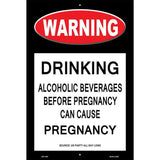 Drinking May Cause Pregnancy Metal Novelty Parking Sign 12" x 18" (LGP)