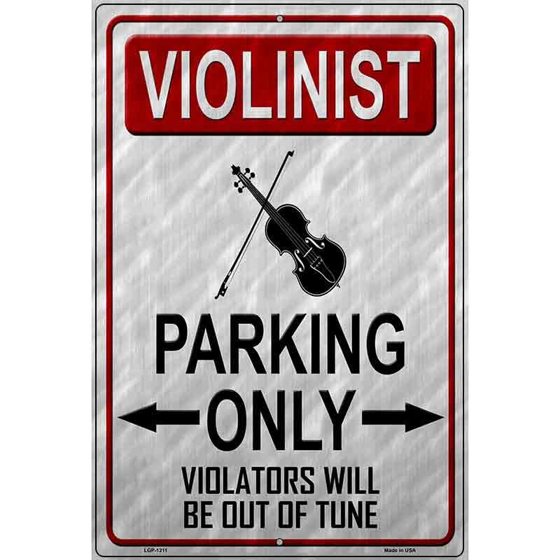 Violinist Parking Metal Novelty Parking Sign 12" x 18" (LGP)