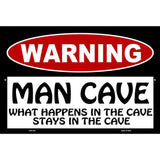 Man Cave What Happens In The Cave Metal Novelty Parking Sign 12" x 18" (LGP)