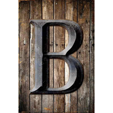 Letter B Metal Novelty Parking Sign 12" x 18" (LGP)