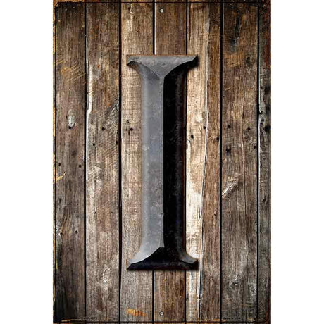 Letter I Metal Novelty Parking Sign 12" x 18" (LGP)