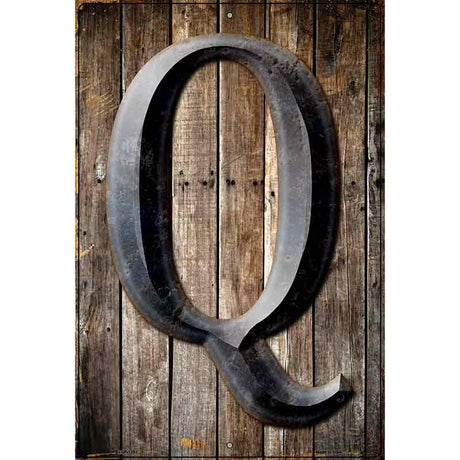 Letter Q Metal Novelty Parking Sign 12" x 18" (LGP)
