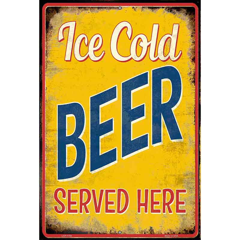 Ice Cold Beer Served Here Novelty Parking Sign 12" x 18" (LGP)