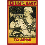 Enlist in the Navy Vintage Poster Parking Sign 12" x 18" Sign (LGP)