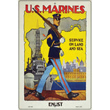 US Marines Vintage Poster Parking Sign 12" x 18" Sign (LGP)