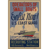 Enlist Now Coast Guard Vintage Poster Parking Sign 12" x 18" Sign (LGP)