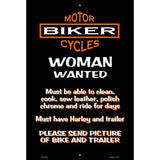 Woman Wanted Metal Novelty Parking Sign 12" x 18" (LGP)