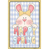 Happy Spring Blue Plaid Metal Novelty Parking Sign 12" x 18" (LGP)