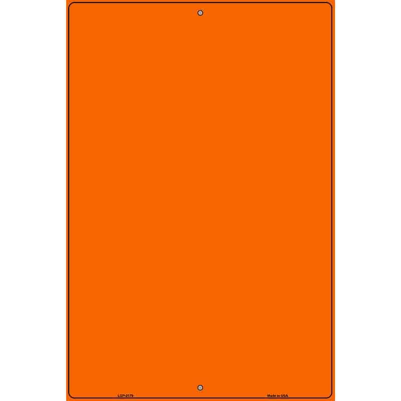 Solid Orange Metal Novelty Parking Sign 12" x 18" (LGP)