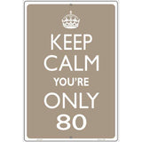 Keep Calm Youre Only 80 Metal Novelty Parking Sign 12" x 18" Sign (LGP)