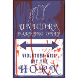 Unicorn Parking Blue Novelty Metal Parking Sign 12" x 18" (LGP)