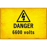 Danger 6600 Volts Novelty Metal Parking Sign 12" x 18" (LGP)