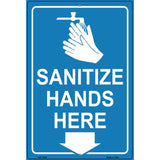 Sanitize Hands Here Novelty Metal Parking Sign 12" x 18" Sign (LGP)