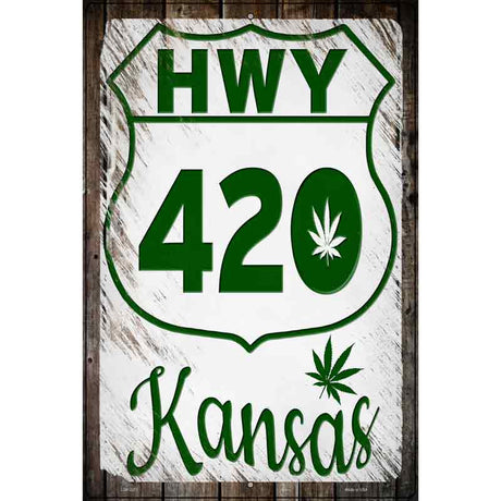 HWY 420 Kansas Novelty Metal Parking Sign 12" x 18" (LGP)