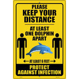 One Dolphin Apart Novelty Metal Parking Sign 12" x 18" Sign (LGP)