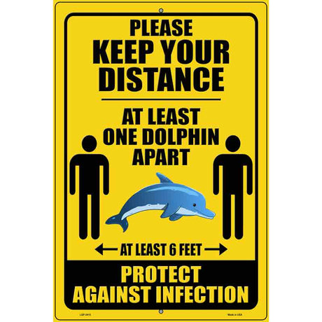 One Dolphin Apart Novelty Metal Parking Sign 12" x 18" Sign (LGP)