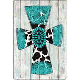Turquoise Cross Novelty Metal Parking Sign 12" x 18" Sign (LGP)