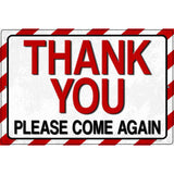 Thank You Striped Novelty Metal Parking Sign 12" x 18" Sign (LGP)