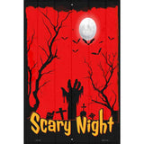 Scary Night Graveyard Novelty Metal Parking Sign 12" x 18" Sign (LGP)