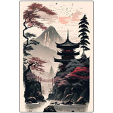 Japanese Pagoda Landscape Metal Novelty Parking Sign P-4478 12" x 18" Sign (LGP)