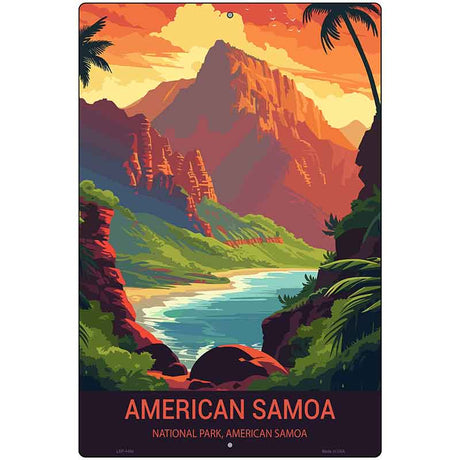 American Samoa Metal Novelty Parking Sign P-4484