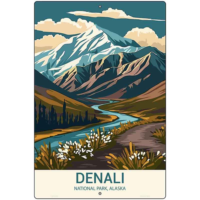 Denali Alaska Metal Novelty Parking Sign P-4499