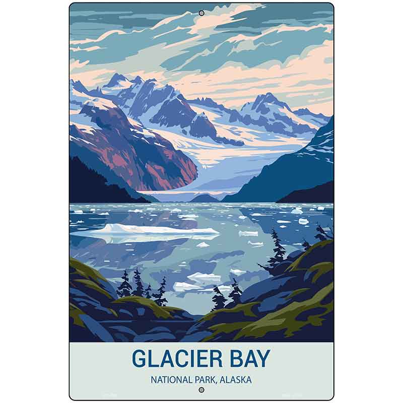 Glacier Bay Alaska Metal Novelty Parking Sign P-4504