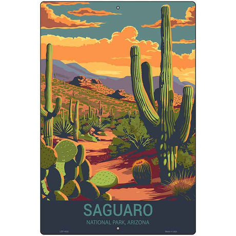Saguaro Arizona Metal Novelty Parking Sign P-4533