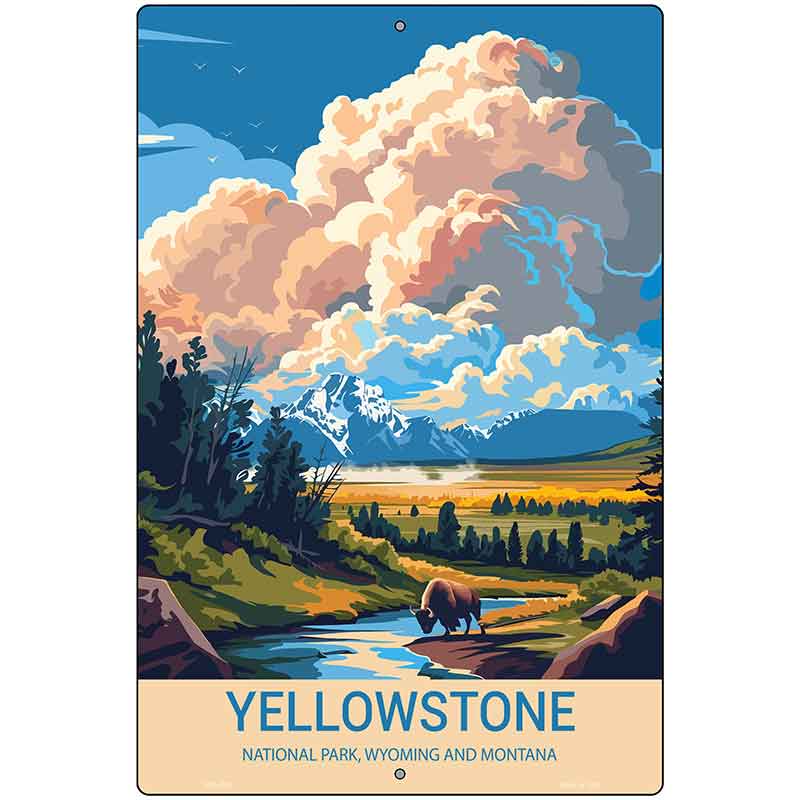 Yellowstone Metal Novelty Parking Sign P-4543
