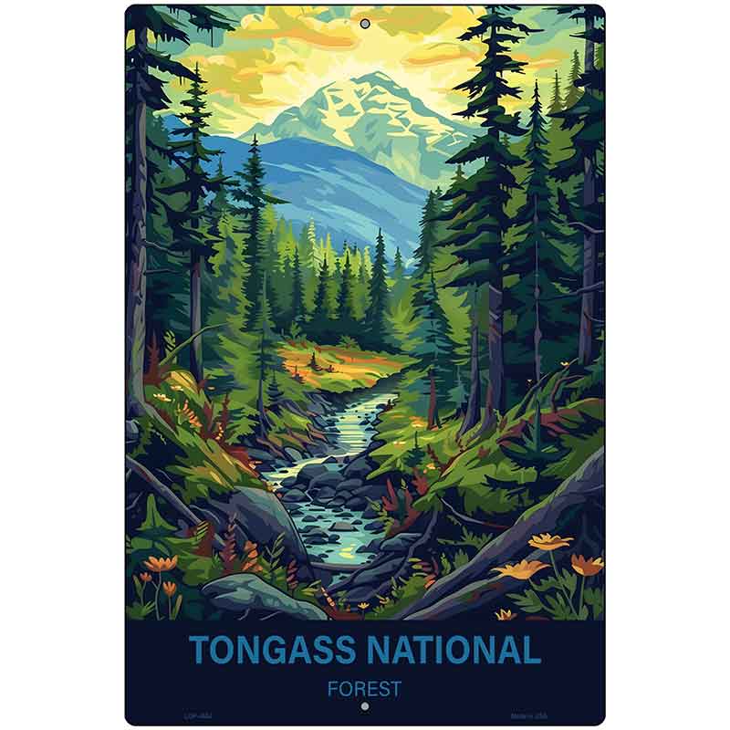 Tongass National Forest Metal Novelty Parking Sign P-4554