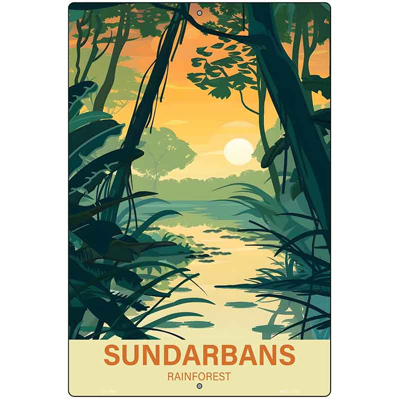 Sundarbans Rainforest Metal Novelty Parking Sign P-4558
